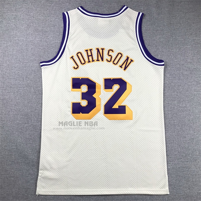 Maglia
 Magic Johnson NO 32 Los Angeles Lakers Mitchell & Ness Chainstitch Crema

